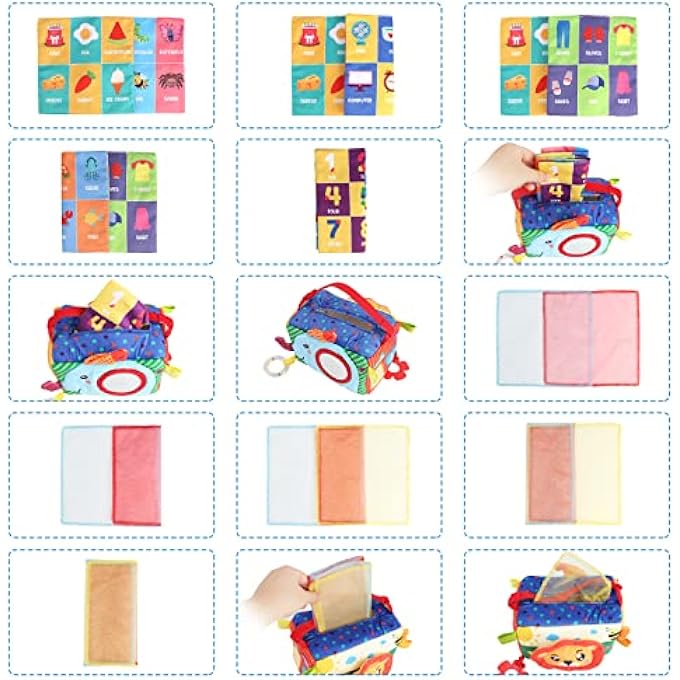 MY FIRST TISSUE BOX WITH TUMMY TIME MIRROR, MONTESSORI TOY BABY INFANTS NEWBORNS KIDS EDUCATIONAL PRESCHOOL LEARNING 3-6-9-12 MONTHS DEVELOPMENT STEM GIFT - Image 5