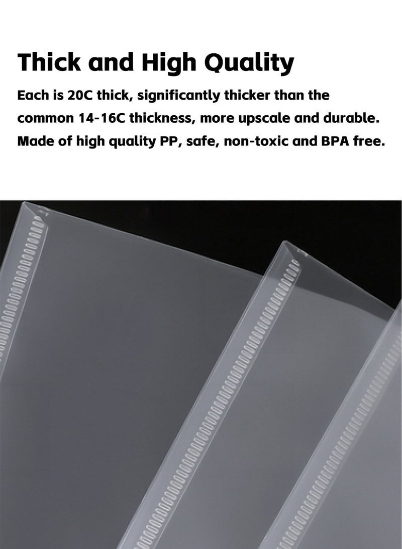 30 Pieces A4 Document Bags with Snap Button Closure, Clear Plastic Poly Envelopes Organizers, Waterproof Transparent File Folder Bags for Office, Home, School, Stationery - Image 2