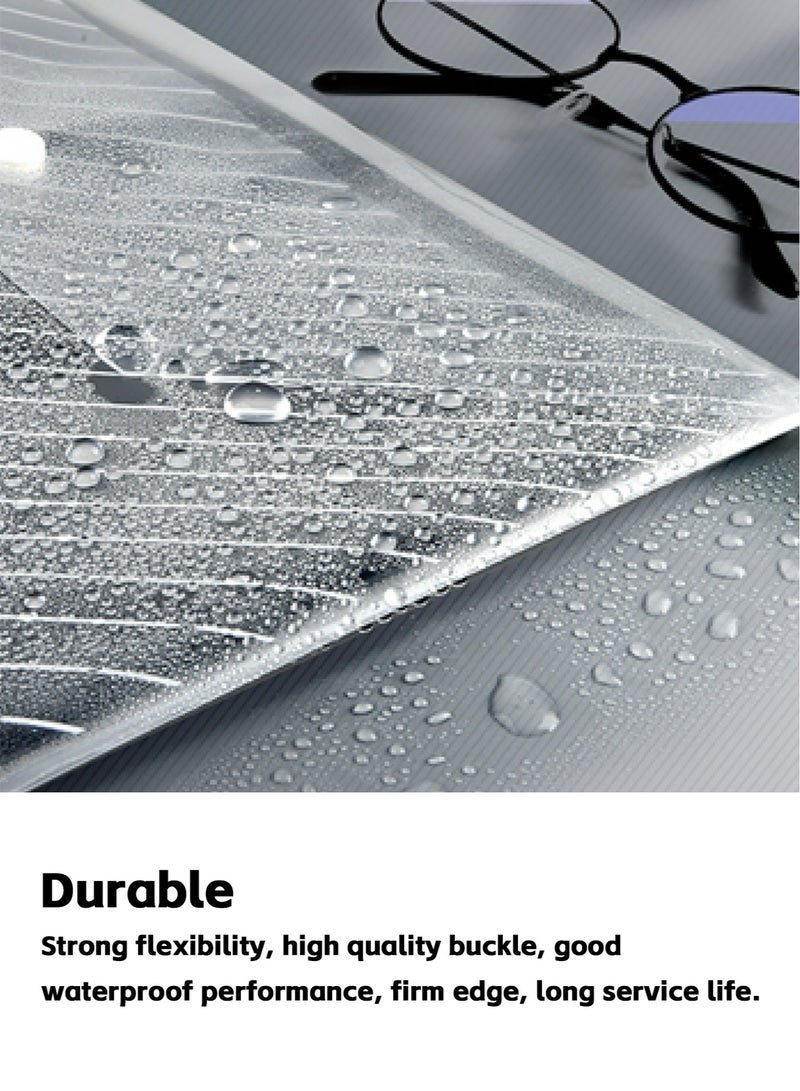 30 Pieces A4 Document Bags with Snap Button Closure, Clear Plastic Poly Envelopes Organizers, Waterproof Transparent File Folder Bags for Office, Home, School, Stationery - Image 3