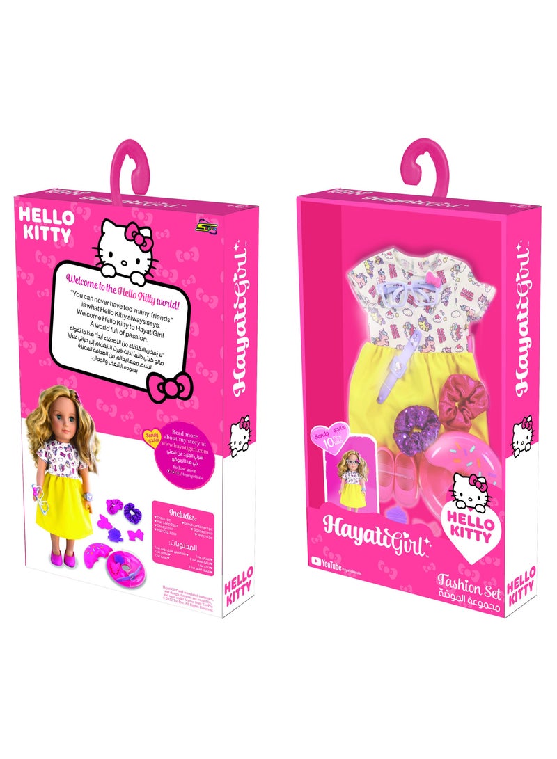 Hello Kitty Hayati Girl Hello Kitty Fashion Set | Pretend Play | Fashion Dress for 18-Inches Doll | Dress Up | Gift for Kids and Teens | Doll not Included - Image 3