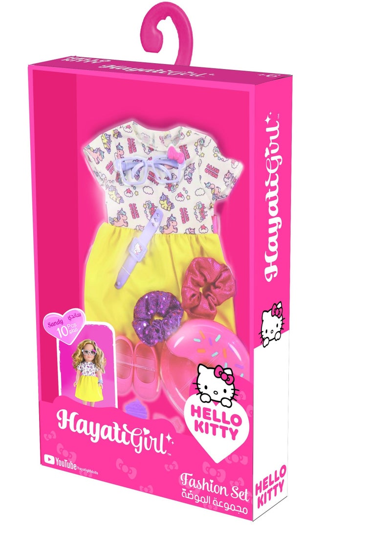 Hello Kitty Hayati Girl Hello Kitty Fashion Set | Pretend Play | Fashion Dress for 18-Inches Doll | Dress Up | Gift for Kids and Teens | Doll not Included - Image 1