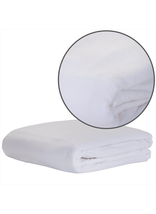 EARTHLITE DURA-LUXE Flannel Massage Table Sheet Set – Durable, Soft, Luxurious Comfort, Double-Napped Top Sheet, Fitted Sheet & Crescent Cover white  - Image 2