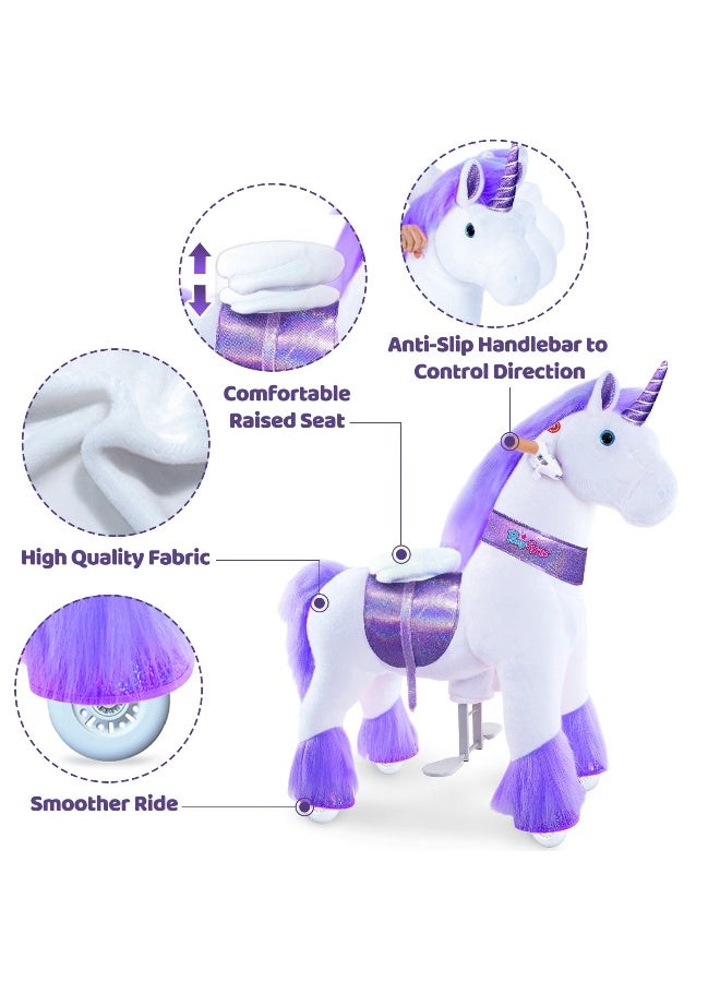 PonyCycle Purple Unicorn Ride-On Toy (S, 3-5 years, Purple) - Image 3