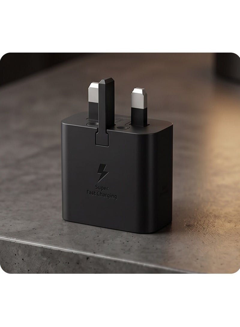 جون بولز شاحن جداري فائق السرعة بقوة 45 واط بمنفذ USB-C، مزود بقابس ثلاثي الأطراف، متوافق مع هواتف سامسونج جالاكسي S25 ألترا/S25+/S25، وS24 ألترا، وسلسلة S23، والهواتف الذكية والأجهزة اللوحية التي تعمل بنظام أندرويد، بالإضافة إلى أجهزة USB-C. - Image 3