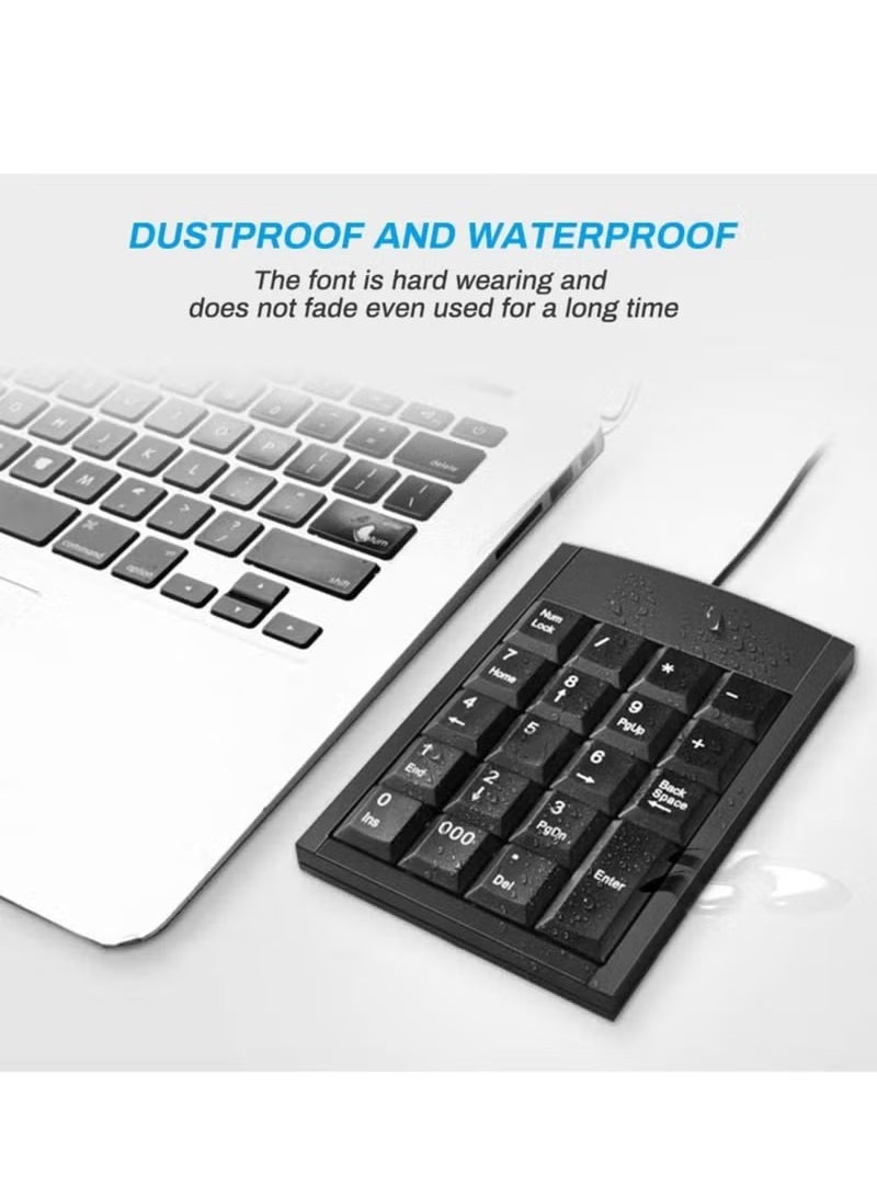 MIGOFAST - Number Pad 19 key Portable Wired Numeric Keypad Keyboard Extensions with Multiple Shortcuts for Laptop Desktop PC Notebook - Image 1