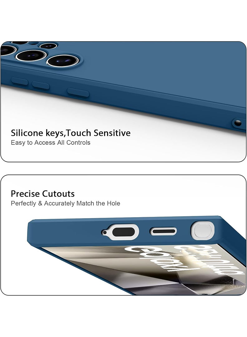 Protective Slim Fit Case Liquid Silicone Cover with Full Body Protection Anti-Scratch Shockproof Case For Samsung Galaxy S25 Ultra (Blue) - Sorry if i looked