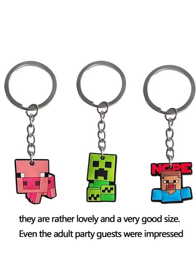 10 جهاز كمبيوتر شخصي من سلاسل المفاتيح Minecraft، هدية عيد ميلاد خفيفة WeightKey علامات حقيبة حقيبة الظهر، خاتم المفاتيح المحمولة للفتيان البنات الأطفال - Image 3