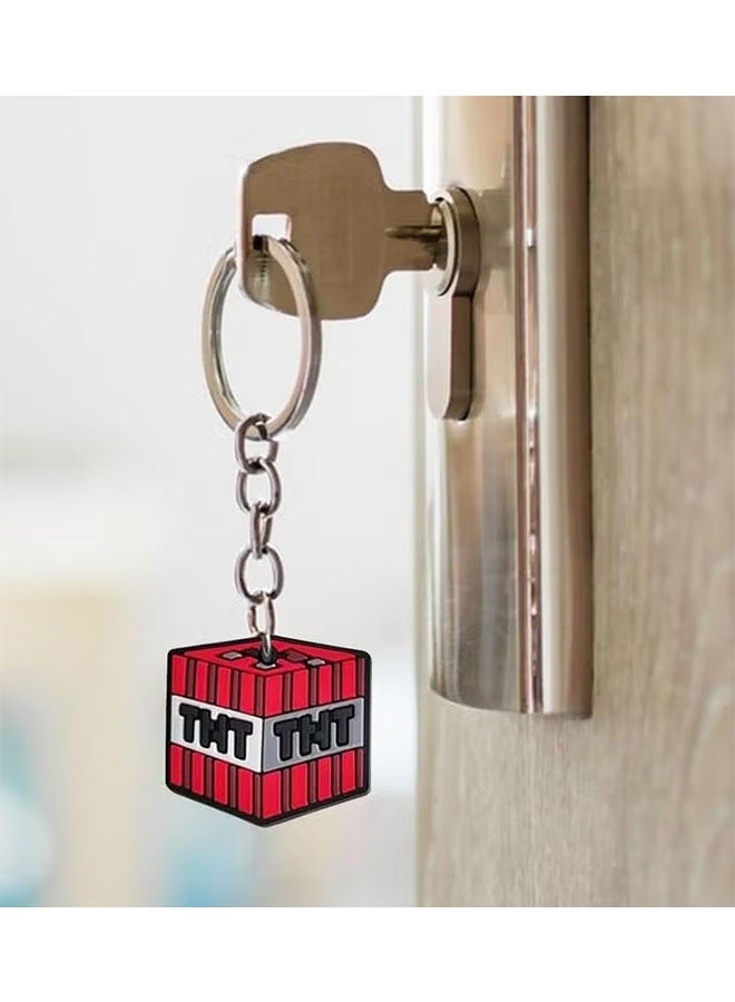 10 جهاز كمبيوتر شخصي من سلاسل المفاتيح Minecraft، هدية عيد ميلاد خفيفة WeightKey علامات حقيبة حقيبة الظهر، خاتم المفاتيح المحمولة للفتيان البنات الأطفال - Image 5