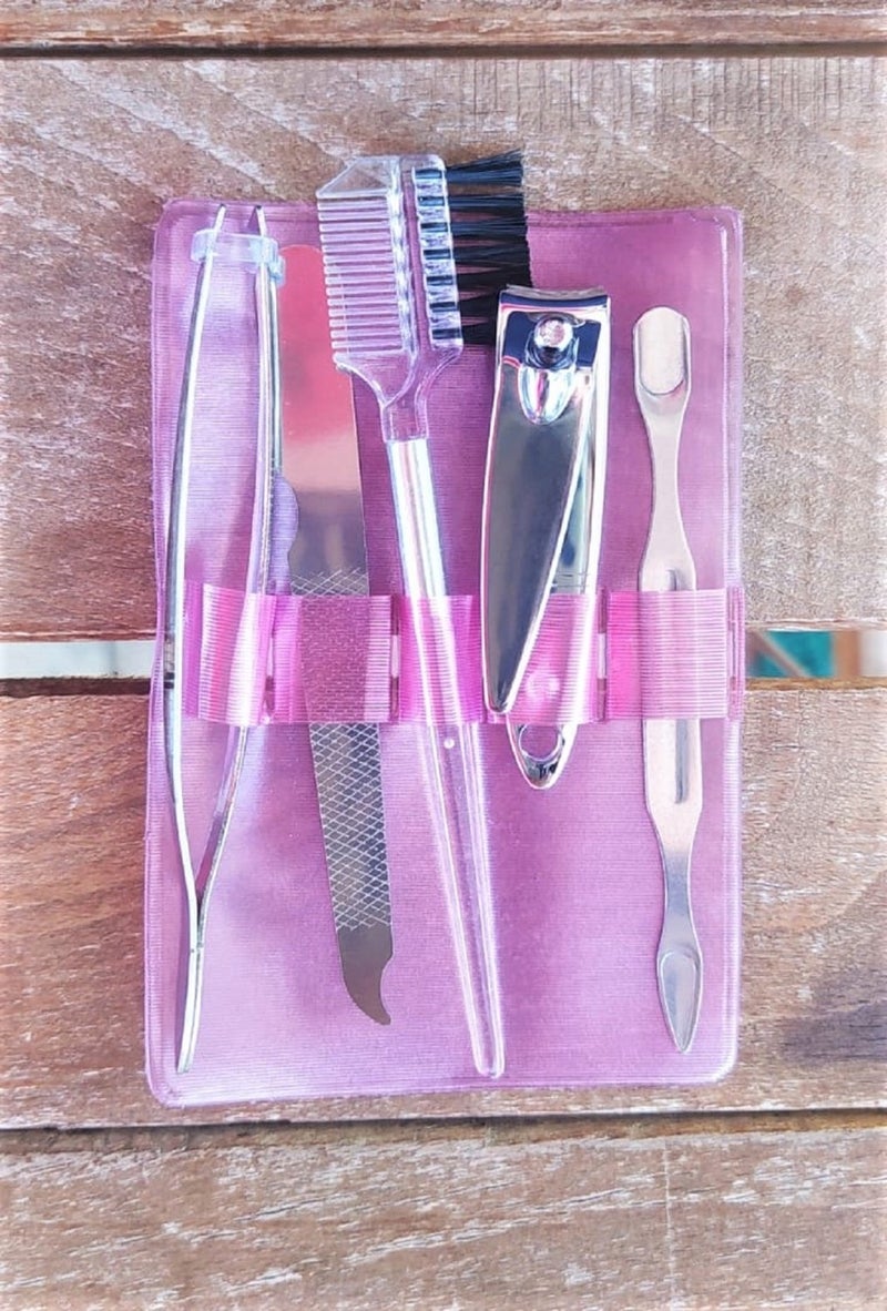 monicatime 5-Piece Nail Care Set with Transparent Bag 