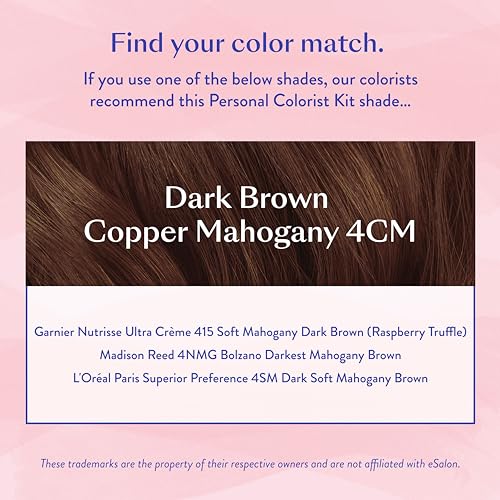 eSalon Permanent Hair Color & Hair Dye Kit - Dark Brown Copper Mahogany - Personal Colorist for Up To 100% Gray Coverage, All Hair Types - Professional-Grade Ammonia-Free - Image 5