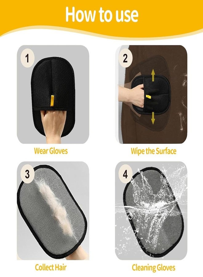 Minitul قفاز مينيتول لإزالة شعر الحيوانات الأليفة - قفاز قابل لإعادة الاستخدام لإزالة شعر الحيوانات الأليفة بتقنية الشحن الكهروستاتيكي للقطط والكلاب والأرانب وخنازير غينيا وغيرها | مزيل شعر القطط من الملابس والأرائك والسجاد ومقاعد السيارات (عبوة من قطعة واحدة) - Image 3
