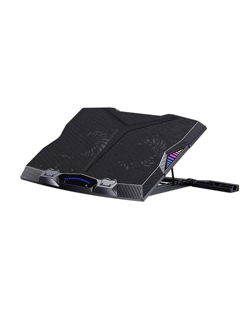 Benks SR08 Laptop Cooling Bracket with Powerful Turbine Fan, 4600 RPM, RGB Lighting, USB Port, Phone holder - Image 1