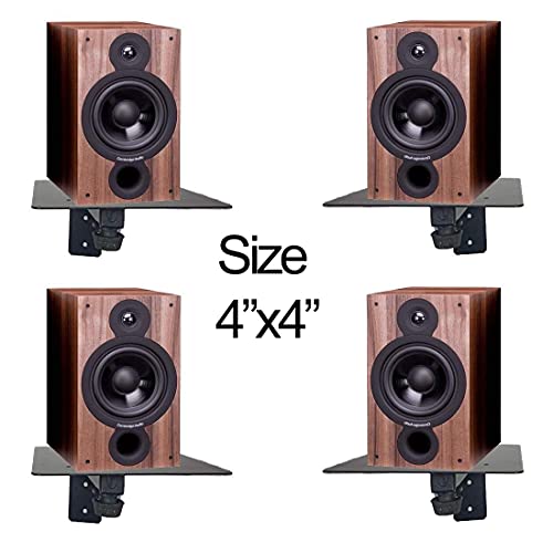 Audiovan Shelf Speaker Wall Mount, Speaker Stand, Speaker Wall Mount (4 x 4 Inches) 4 Pcs Pack - Image 2