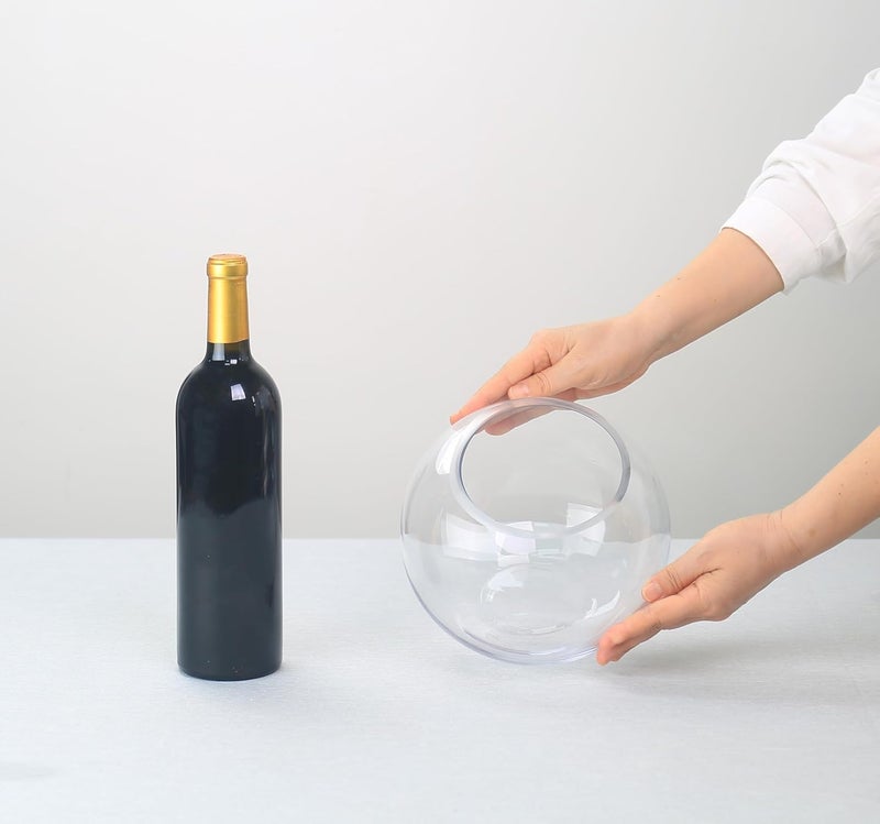 CYS EXCEL Glass Bubble Bowl (H-6" W-8", Approx. 3/4 Gal.) | Multiple Size Choices Fish Bowl Vase | Glass Round Bowl Terrarium | Globe Flower Vase Centerpiece - Image 3