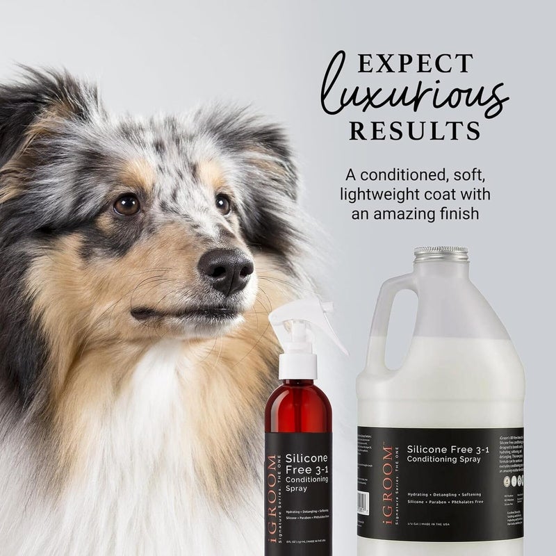 iGroom Silicone Free 3-1 Dog Conditioning/Detangling Spray, Luxury Pet Beauty Care, Hydrating, Paraben and Phthalates Free, Made in USA, 8 oz - Image 4