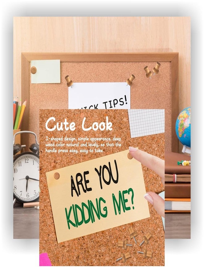 إمبرينت دبابيس خشبية على شكل قبعة قش من إمبرينت، دبوس رسم، دبوس خريطة العالم، دبوس خريطة، دبوس لوحة إعلانات، دبوس لوحة فلين - عبوة من 40 قطعة - Image 5