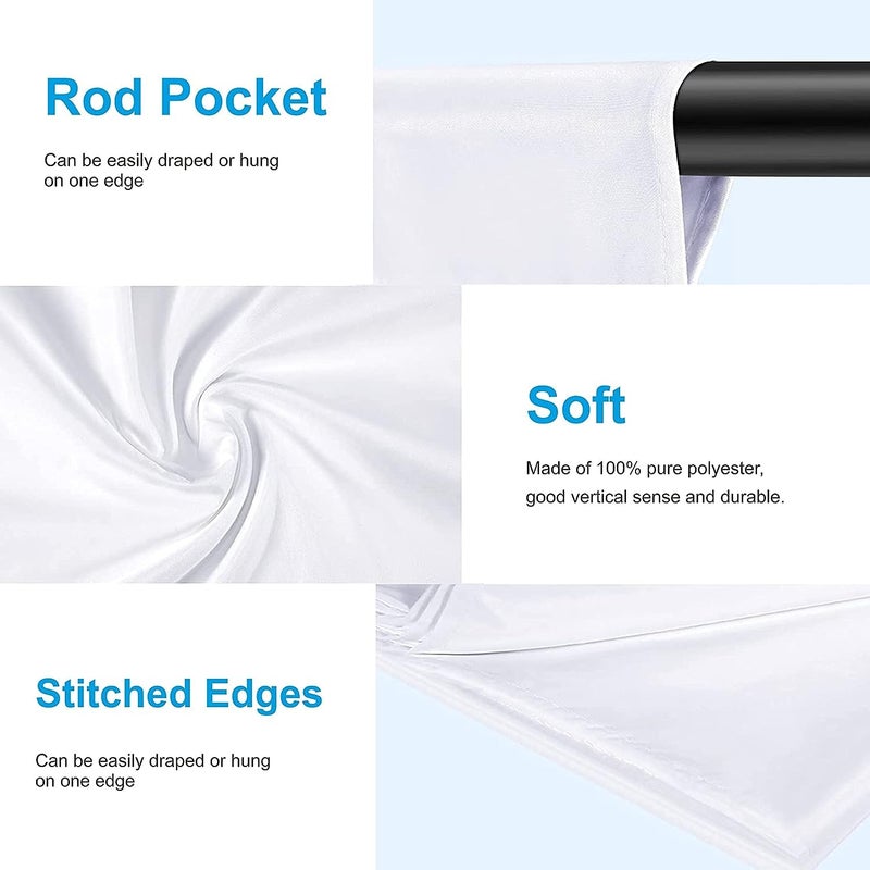 HomeArt 4 x 8 Foot White Screen Background for Photography, Chroma Key Virtual White Background Sheet for Photography Zoom Meeting, Fabric Curtain for Video Studio Streaming Gaming Photo Shoot - Image 3