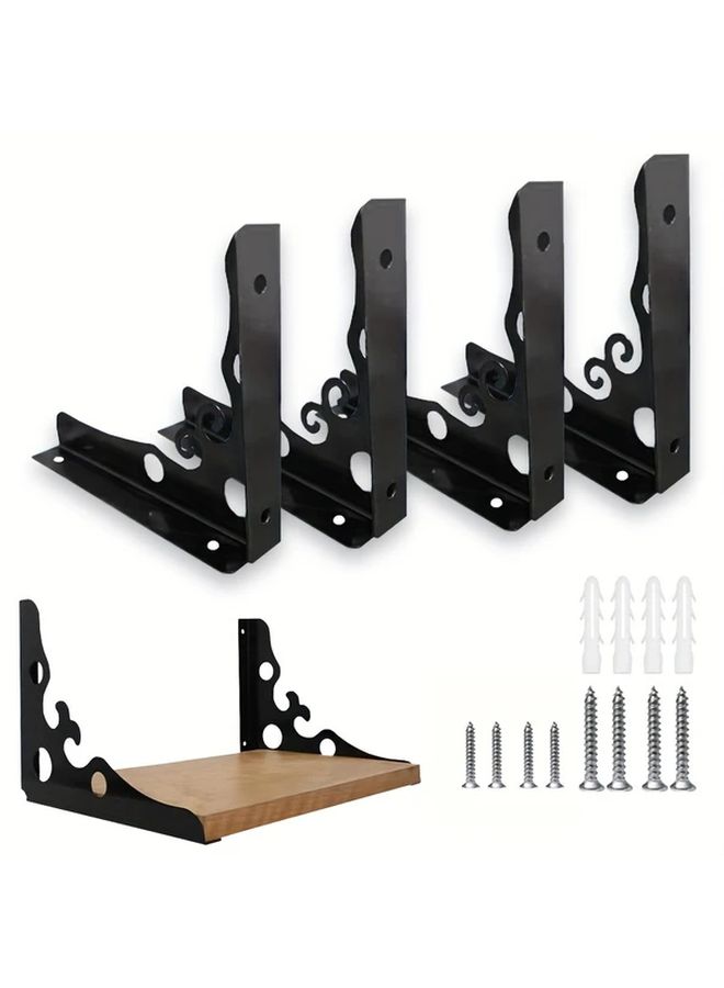 2 Pack White L Shape Brackets For Floating Shelves Wall Mounted Space Saving Hardware - Image 1