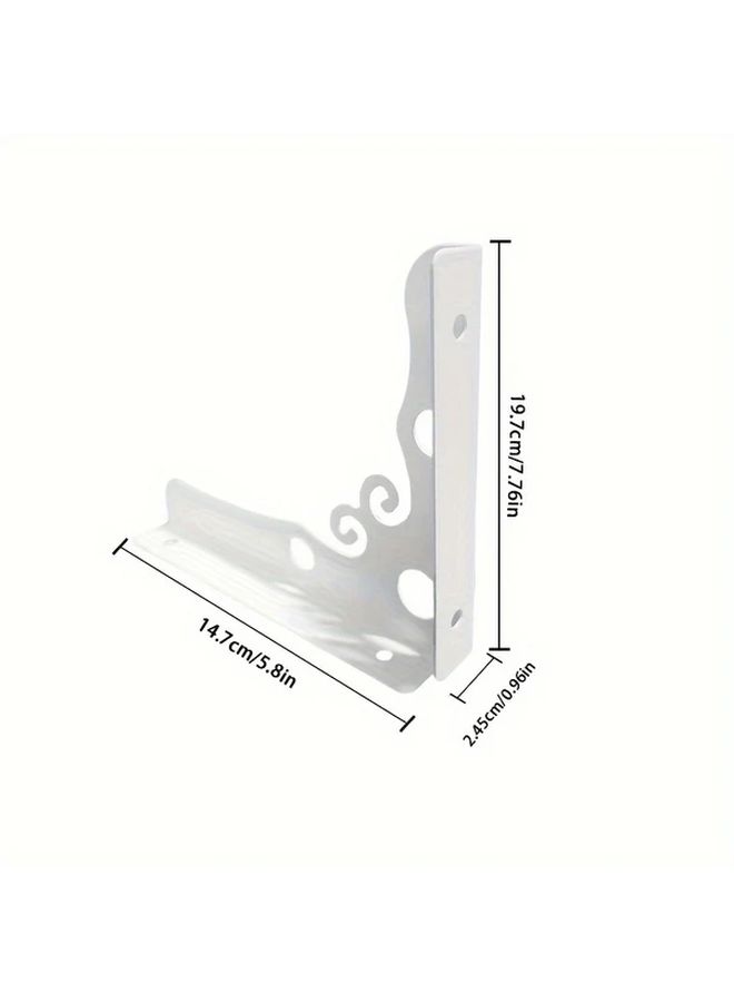 2 Pack White L Shape Brackets For Floating Shelves Wall Mounted Space Saving Hardware - Image 2