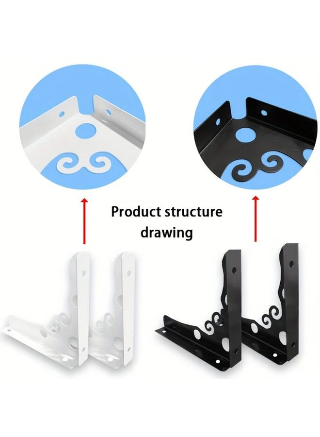2 Pack White L Shape Brackets For Floating Shelves Wall Mounted Space Saving Hardware - Image 4
