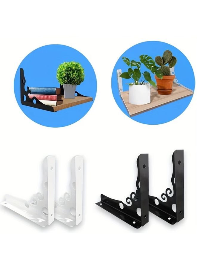 2 Pack White L Shape Brackets For Floating Shelves Wall Mounted Space Saving Hardware - Image 5