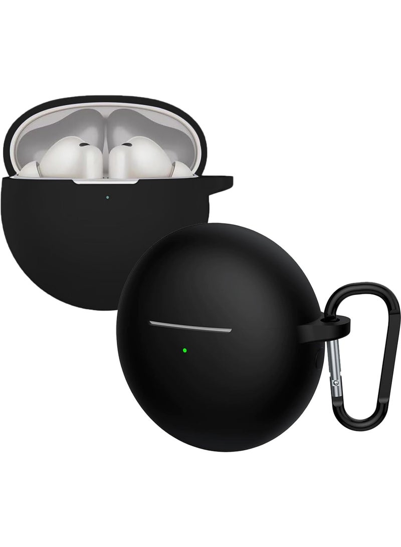 غطاء حماية لهاتف هواوي فري بادز 7i مضاد للصدمات ومضاد للصدمات وبصمات الأصابع من  جراب مضاد للصدمات من السيليكون مع تثبيت بحلقة تثبيت - اسود