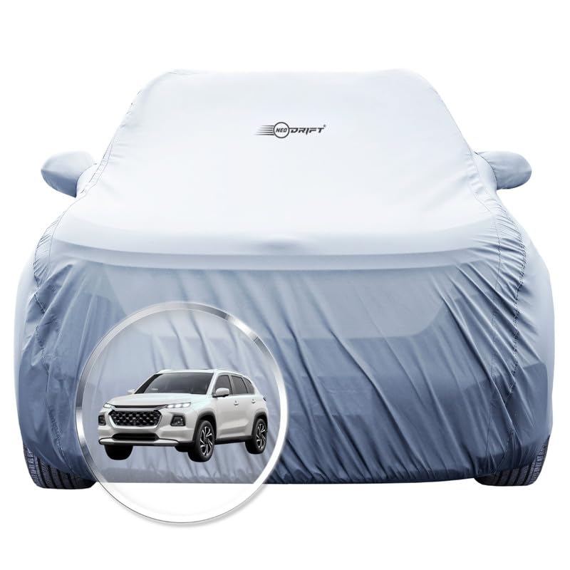 NEODRIFT 'SilverTech' Car Cover for Maruti Suzuki Grand Vitara (100% Water-Resistant, All Weather Protection, Tailored Fit, Precision-Fit & Breathable Fabric) (Colour: Silver) - Image 1