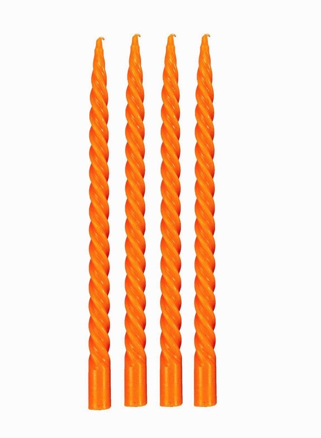 Luces Paraffin Wax Smokeless Scented Orange Colour Twisted Stick Candles Decorations for Living Room Pack of 6 - Image 3