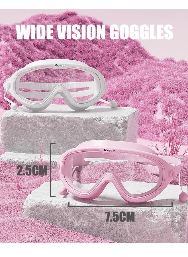YouYou Swim Goggles with Swimming Cap, No Leaking Anti-Fog Pool Goggles with UV Protection 180°, Wide Field of vision Swimming Goggles (Pink) - Image 5