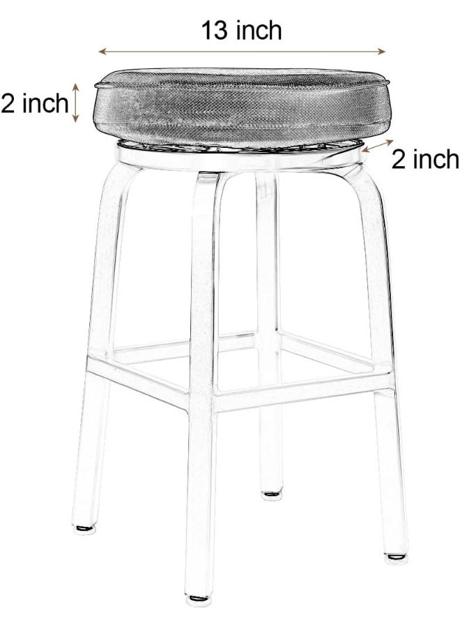 Shinnwa Bar Stool Cushions Memory Foam Round Bar Stool Covers with NonSlip Backing and Elastic Band 13 Black - Image 3