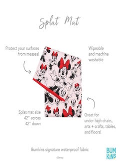 BUMKiNs Bumkins Baby Splat Mat for Under High Chair, Disney Minnie Mouse Waterproof Washable Cloth for Arts and Crafts, Playtime Mats for Kids, Floors or Tables, Reusable Fabric  - Image 2