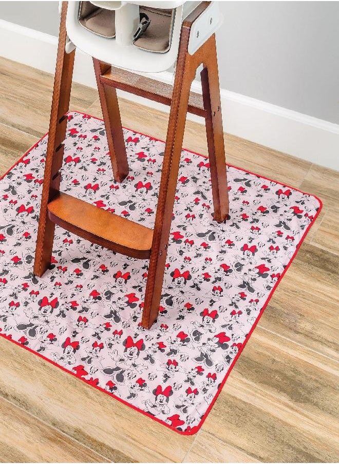 BUMKiNs Bumkins Baby Splat Mat for Under High Chair, Disney Minnie Mouse Waterproof Washable Cloth for Arts and Crafts, Playtime Mats for Kids, Floors or Tables, Reusable Fabric  - Image 1