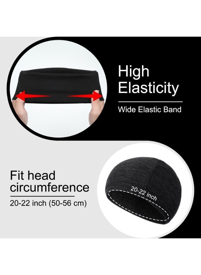 2 PCS Men Wave Caps, Black & Dark Gray Elastic Stocking Bonnets, Breathable Reusable Caps Over Durag for 360 540 720 Waves & Sleeping Hair Care - Image 3