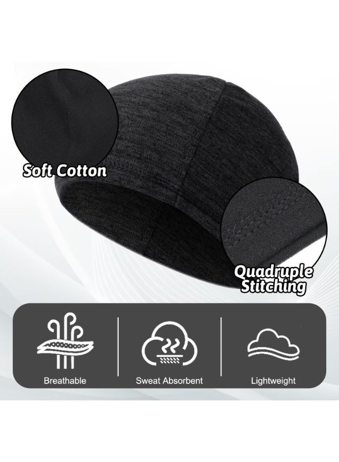 2 PCS Men Wave Caps, Black & Dark Gray Elastic Stocking Bonnets, Breathable Reusable Caps Over Durag for 360 540 720 Waves & Sleeping Hair Care - Image 4