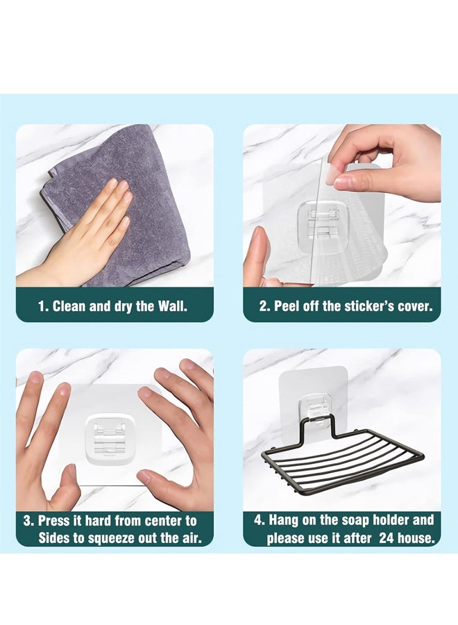 2Pcs Shower Soap Dish, Stainless Steel Bar Soap Holder Wall Mounted for Bathroom/ Shower/ Kitchen (Silver) - Image 4