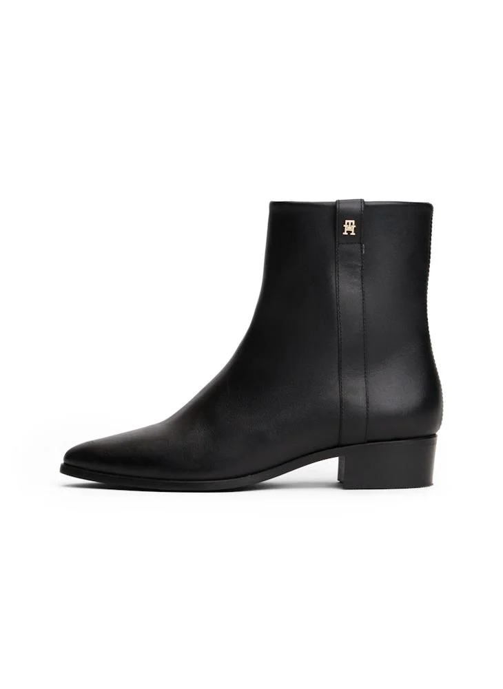 TOMMY HILFIGER Leather Pointed Toe Ankle Boots