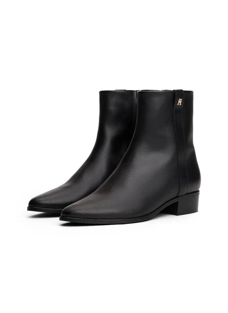 TOMMY HILFIGER Leather Pointed Toe Ankle Boots