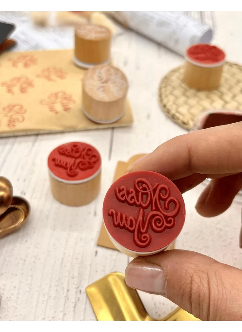 Kağıt Gemi Dükkan Paper Ship Shop Mini Wooden Circular Vintage Miss You Patterned Seal / Stamp / Stamp / Book Seal / Stamp / Seal