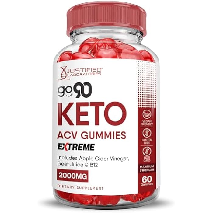 Justified Laboratories Go 90 Keto ACV Gummies Extreme 2000MG Go90 Keto Gummies Apple Cider Vinegar Formulated with Pomegranate Beet Juice Powder B12 Vegan Non GMO 60 Gummys - Image 5