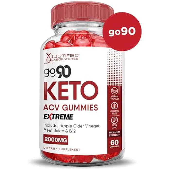 Justified Laboratories Go 90 Keto ACV Gummies Extreme 2000MG Go90 Keto Gummies Apple Cider Vinegar Formulated with Pomegranate Beet Juice Powder B12 Vegan Non GMO 60 Gummys - Image 4
