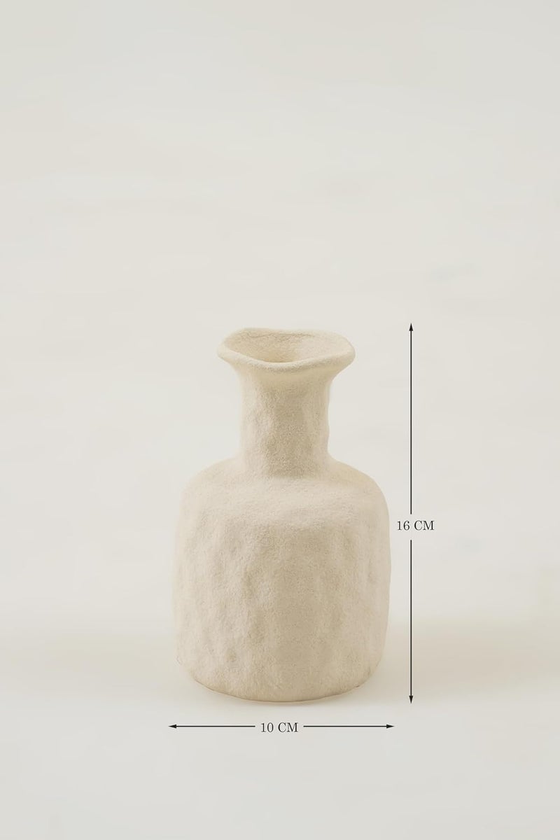 PUREZENTO Roman Bottle White Ceramic Vase 6 Inch Pack of 1 Modern Pampas Vases for Home Decor Wedding Dinner Table Centerpiece Showpiece Decorative Bottle Vase for Flowers and Pampas Grass - Image 2