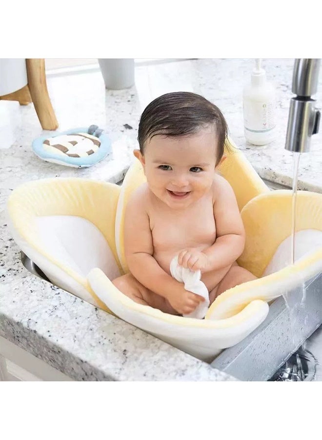 مقعد حمام طفل مريح على شكل زهرة (4 بتلات) حوض استحمام - مثالي للطفل من 0 إلى 6 أشهر - يناسب جميع المغسلات - Image 3