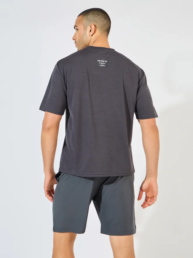 Styli Styli Soft Texture Knit Oversized Training T-Shirt and Workout Shorts Set