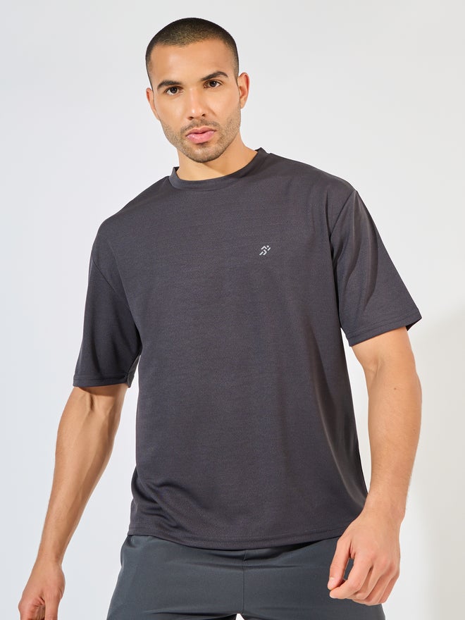 Styli Styli Soft Texture Knit Oversized Training T-Shirt and Workout Shorts Set  - Image 3