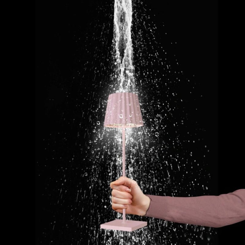 Sompex Troll 2.0 LED Table Lamp | IP54 (splash and dust proof) | 2 warm white light colours | Stepless touch dimmer | Wireless Indoor & Outdoor | Aluminium | Brightness memory | H 38 cm - Pink - Image 2