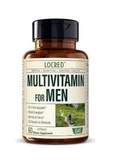locred Multivitamin for Men - Daily Men's Multivitamins Supplement with Vitamin A, Vitamin C, Vitamin D, Vitamins E & B12, Zinc, Calcium, Magnesium & More for Energy and Immune Health Support. 30 Day Supply  - Image 1