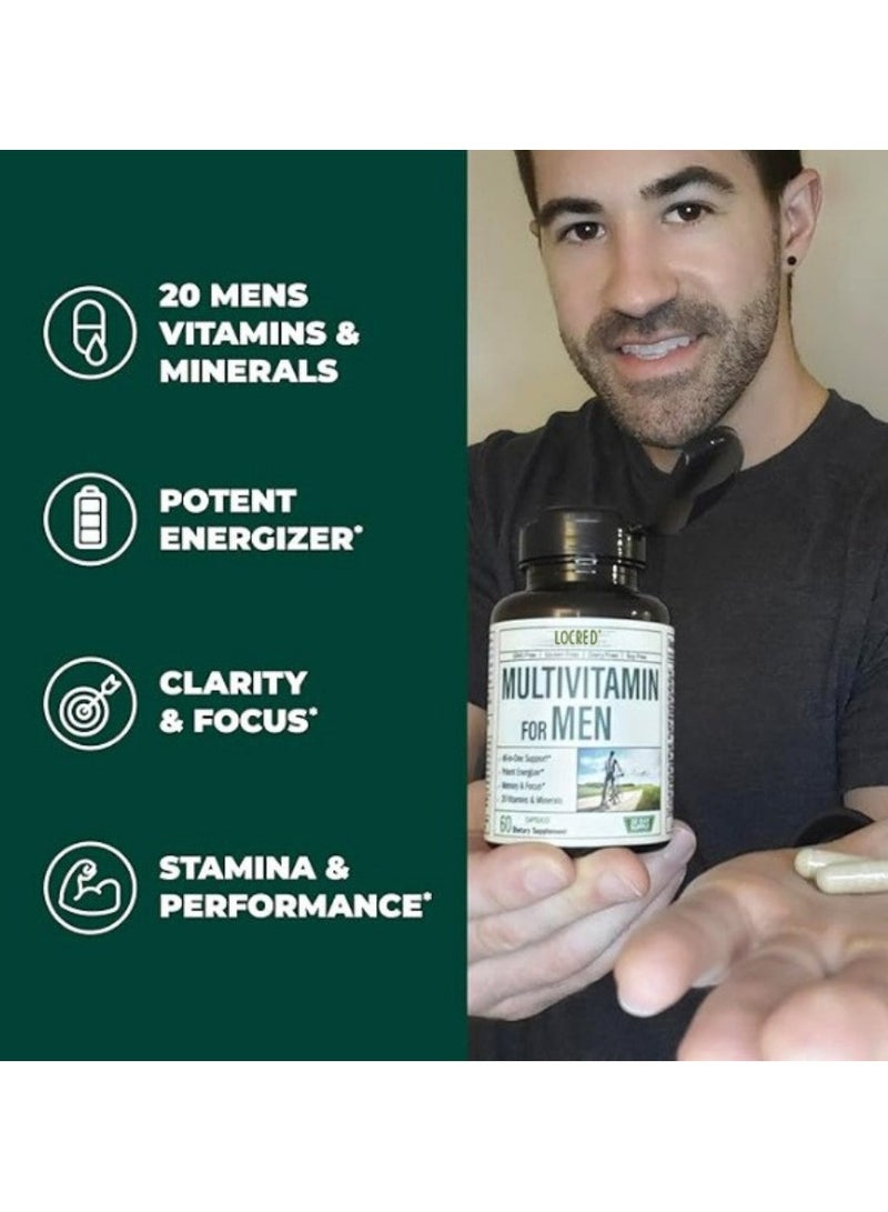 locred Multivitamin for Men - Daily Men's Multivitamins Supplement with Vitamin A, Vitamin C, Vitamin D, Vitamins E & B12, Zinc, Calcium, Magnesium & More for Energy and Immune Health Support. 30 Day Supply - Image 4