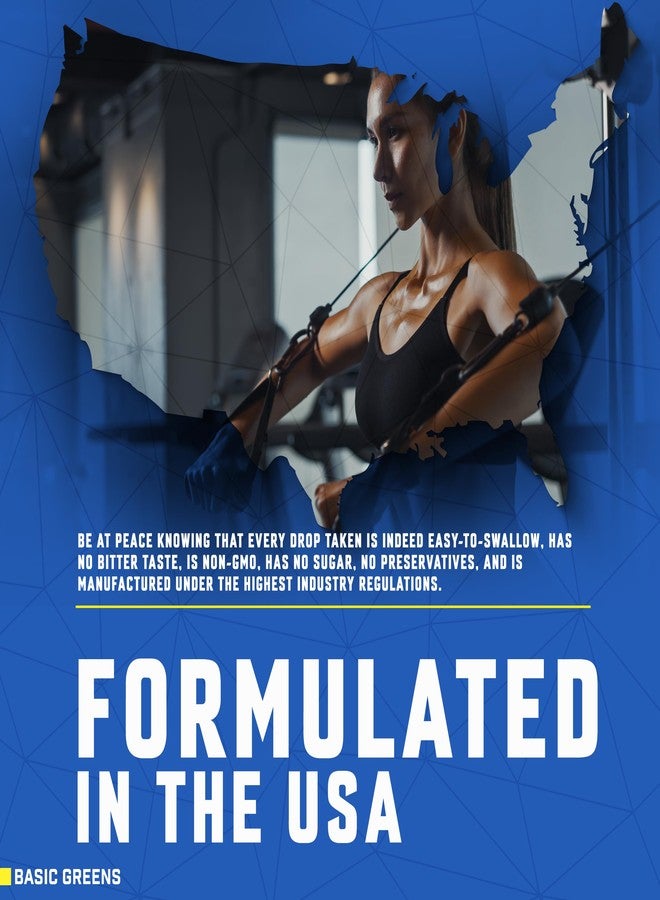 BASIC GREENS L-Arginine Liquid Nitric Oxide Supplement for Men and Women – Non-GMO Vegan for Circulation, Endurance, Energy, Stamina, Performance and Workout – 2 fl oz - Image 5