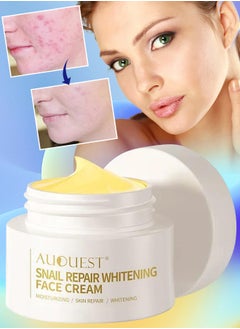 AuQuest Snail Repair Whitening Face Cream Snail Repair Skin Moisturizing & Hydrating Cream Skin Care Snail Repair Cream Moisturizer Advanced Snail Mucin Extract All in One Snail Repairing Cream 30g  - Image 1