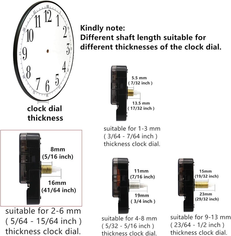 TIKROUND Youngtown 12888 Quartz DIY Wall Clock Movement Mechanism DIY Repair Parts Replacement Fit Dials up to 40 cm（15.7 Inches ） in Diameter. - Image 4